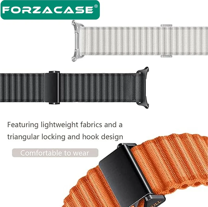 فورزاكاس Flexible Mesh Braided Strap for Samsung Galaxy Watch 7 Ultra with Metal Buckle - FC783