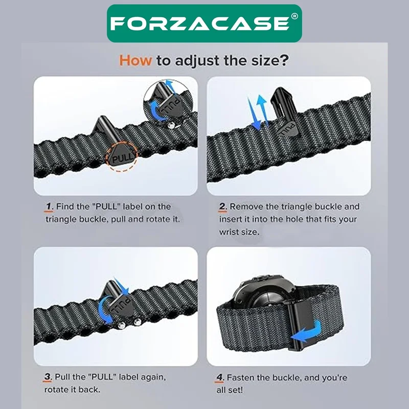 فورزاكاس Flexible Mesh Braided Strap for Samsung Galaxy Watch 7 Ultra with Metal Buckle - FC783