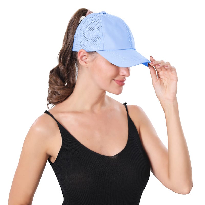 BUTITNOW New Upgraded Women Criss Cross Hat High Ponytail Baseball Caps Adjustable High Messy Bun Ponycap Trucker Hats - Image 2
