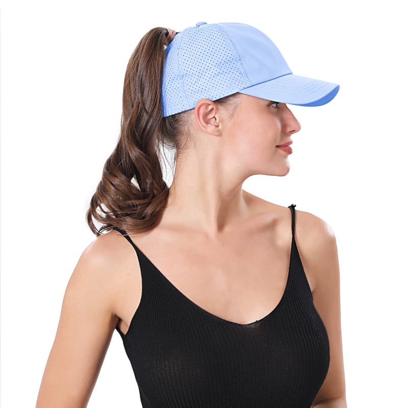 BUTITNOW New Upgraded Women Criss Cross Hat High Ponytail Baseball Caps Adjustable High Messy Bun Ponycap Trucker Hats - Image 3