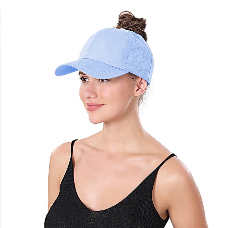 BUTITNOW New Upgraded Women Criss Cross Hat High Ponytail Baseball Caps Adjustable High Messy Bun Ponycap Trucker Hats - Image 4