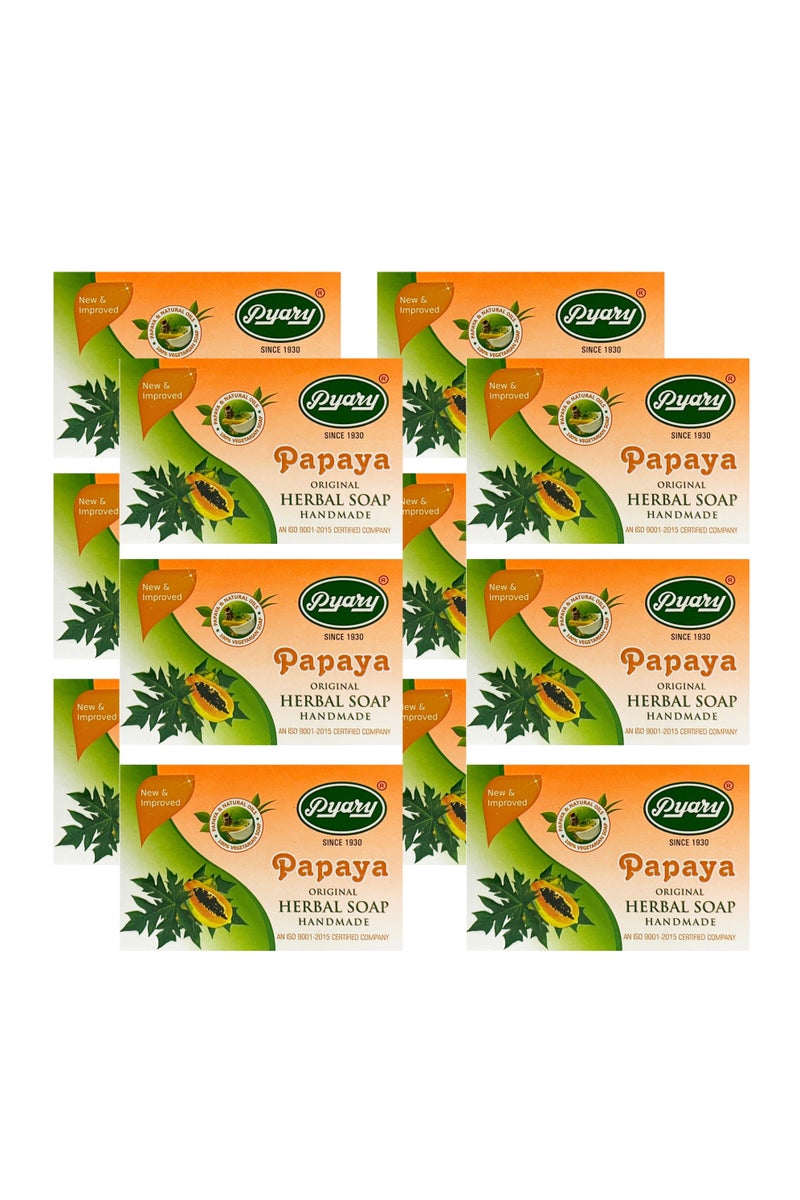 Pyary 12-Piece Papaya Original Herbal Soap Handmade 75*12 gram - Image 2