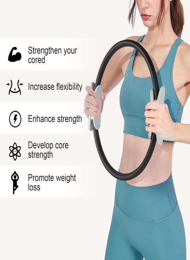 LAYZOO Pilates Ring - 12" Magic Circle w/Dual Grip, Foam Pads for Inner Thigh Workout, Toning, Fitness & Pelvic Floor Exercise - Yoga Rings w/Bonus Exercise Guide - Image 3