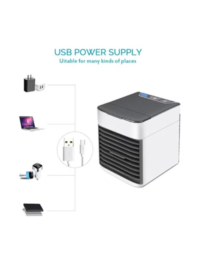 Portable desktop humidifier and air cooler, equipped with seven colored LED lights (white/black). - Image 4