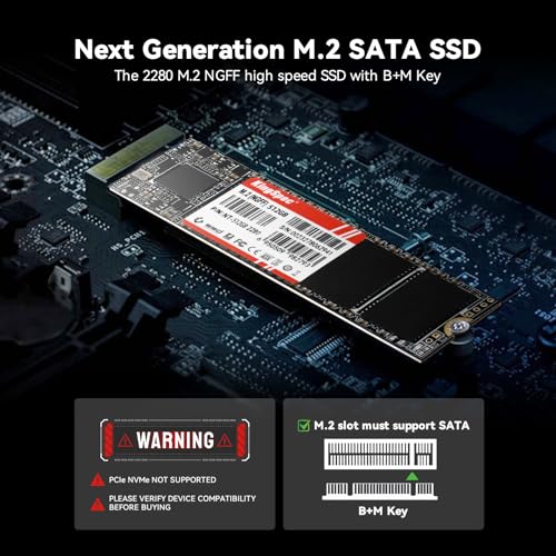 KingSpec قرص صلب داخلي KingSpec NT Seriese 1TB M.2 2280 SATA SSD، SATA3 6Gb/s لأجهزة Ultrabook وLaptop وDesktop - Image 3