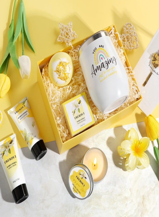 Frerdui Birthday Gifts for Women, Relaxing Spa Gift Baskets for Women, Warm Vanilla Self Care Bath and Body Gift Set Care Package for Her Wife Mom Female Friends Bestie Sister Mother's Day Gifts - Image 2
