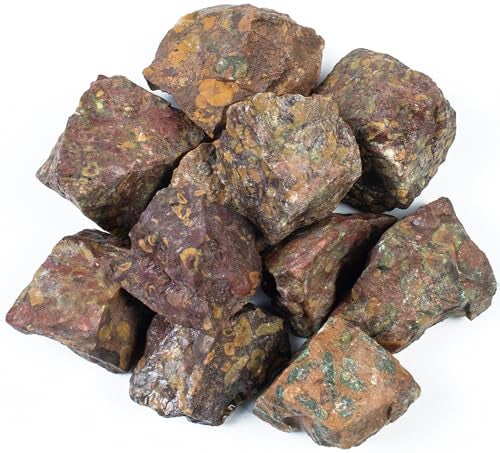 Crocon 1LB Fruit Jasper Rough Bulk Natural Stone Raw Gemstone Tumbling Cabbing Polishing Gem Mining Chakra Balancing Reiki Healing Good Luck Home Office Decor - Image 2