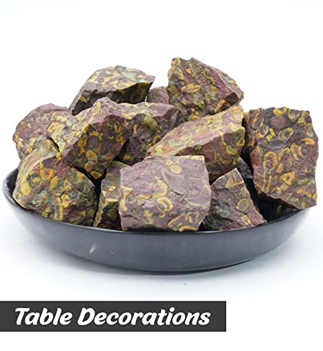 Crocon 1LB Fruit Jasper Rough Bulk Natural Stone Raw Gemstone Tumbling Cabbing Polishing Gem Mining Chakra Balancing Reiki Healing Good Luck Home Office Decor - Image 5