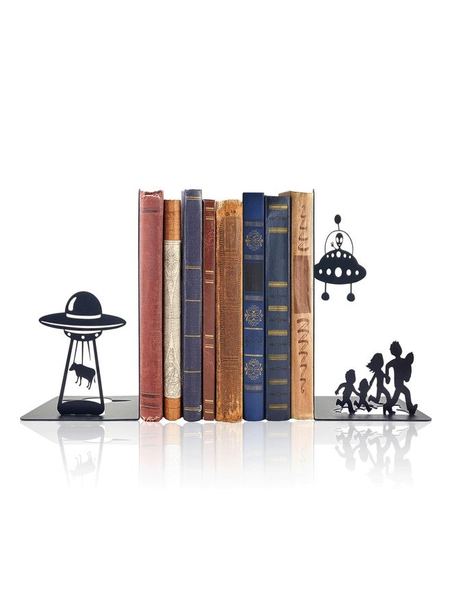ديكورات فضائية مستوحاة من الأجسام الطائرة المجهولة - فواصل كتب فريدة للأطفال والكبار - فواصل كتب مزخرفة للرفوف - فواصل كتب سوداء عصرية لعشاق القراءة - هدايا فضائية أنيقة ومرحة - Image 1