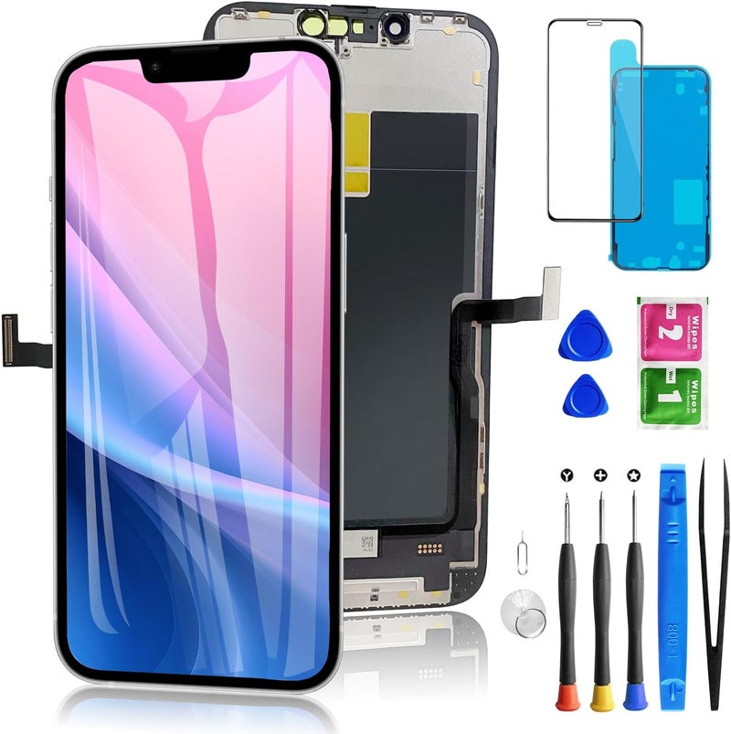 Diykitpl for iPhone 13 Pro Screen Replacement 6.1 Inch, 3D Touch LCD Display for A2483, A2636, A2638, A2639, A2640, with Repair Tools Kit+ Waterproof Frame Adhesive Sticker+Screen Tempered Protector - Image 1