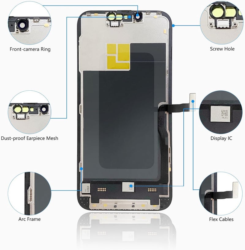 Diykitpl for iPhone 13 Pro Screen Replacement 6.1 Inch, 3D Touch LCD Display for A2483, A2636, A2638, A2639, A2640, with Repair Tools Kit+ Waterproof Frame Adhesive Sticker+Screen Tempered Protector - Image 2