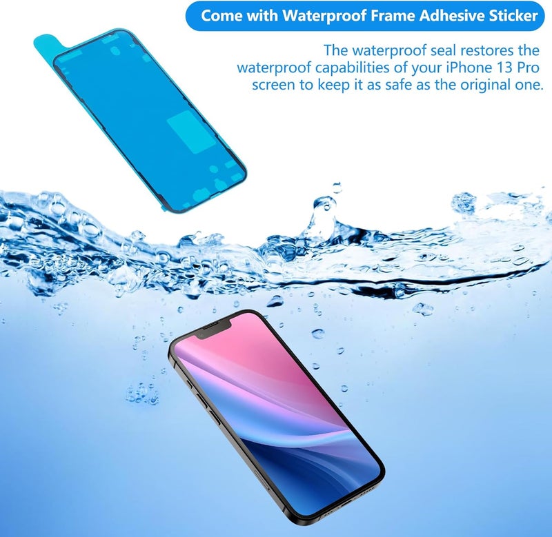 Diykitpl for iPhone 13 Pro Screen Replacement 6.1 Inch, 3D Touch LCD Display for A2483, A2636, A2638, A2639, A2640, with Repair Tools Kit+ Waterproof Frame Adhesive Sticker+Screen Tempered Protector - Image 5