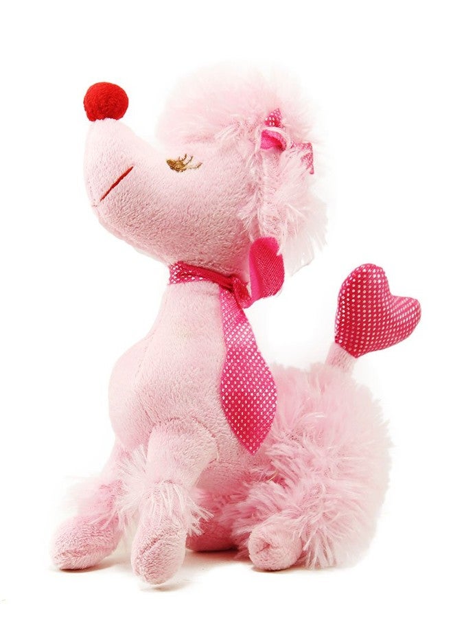 تيكلز لعبة كلب بودل وردي معلق بحلقة، لعبة حيوانية محشوة ناعمة للأطفال (اللون: وردي، الحجم: 16 سم) - Image 1