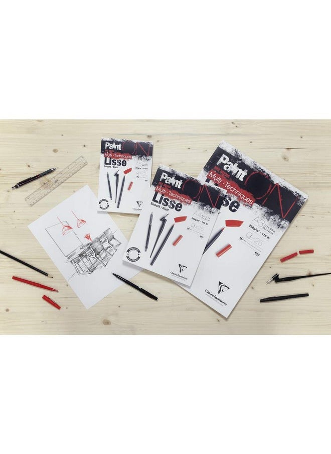 Clairefontaine CLAIREFONTAINE Paint ON Mixed-Media PAD, 250G, Smooth, 25 Sheets (21 x 29,7 cm)  - Image 2