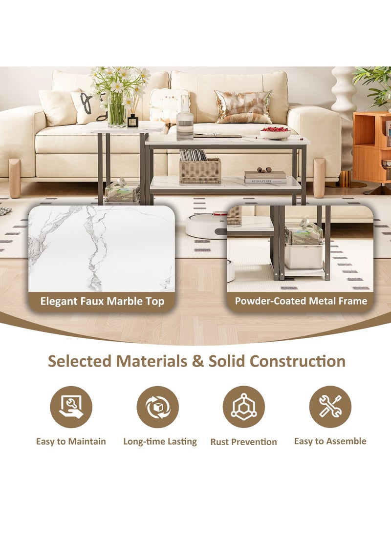 Lafulaifu Coffee Table with Open Storage Shelf and 78cm Oval  Table ，Modern Living Room Center Table for Living Room Home Office Reception Room  - Image 4