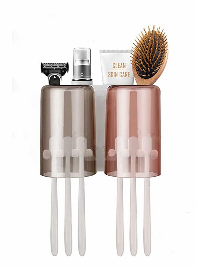 Toothbrush Holder Wall Mounted, Couple Mounted Set, Electric for Bathroom - Image 1