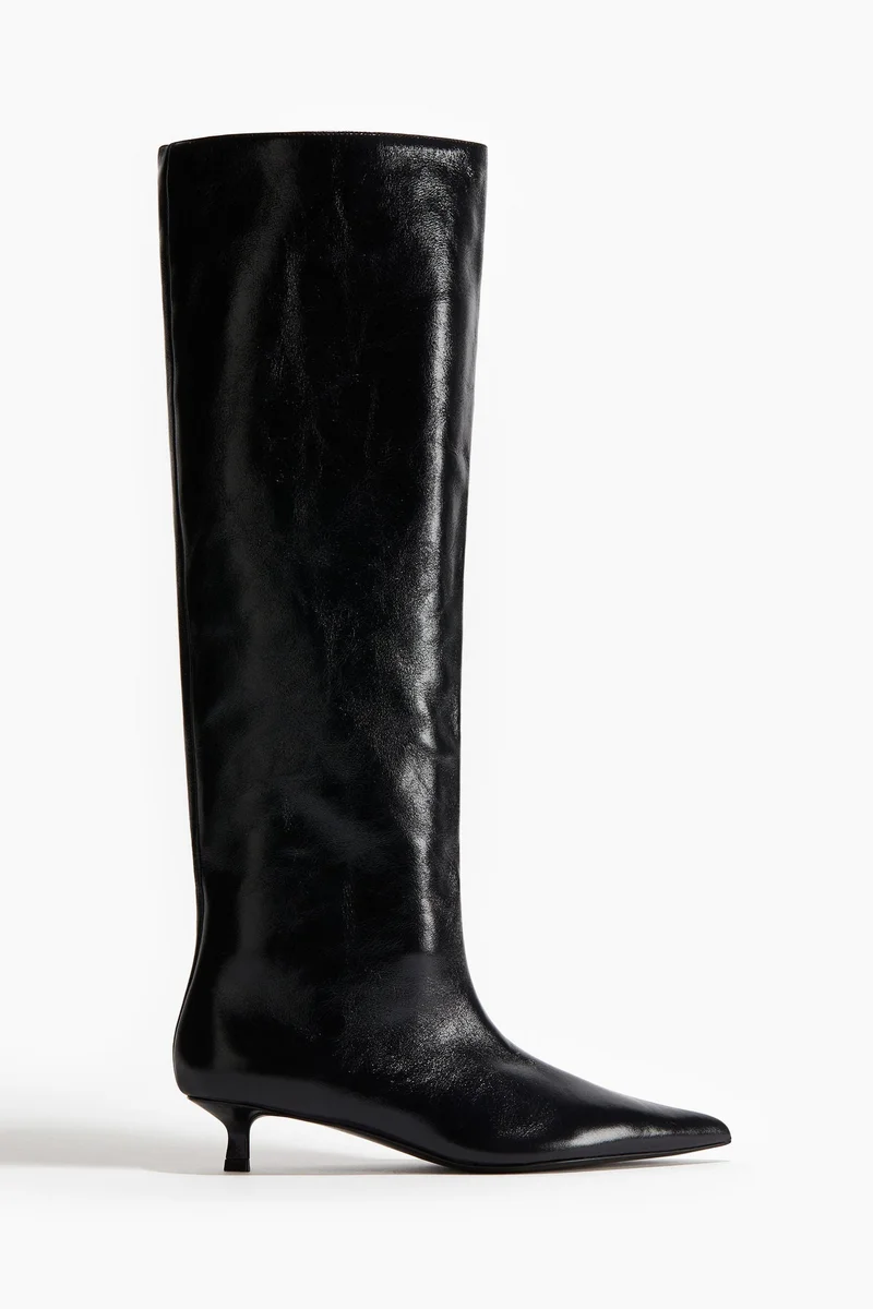 H&M Kitten-heeled leather boots