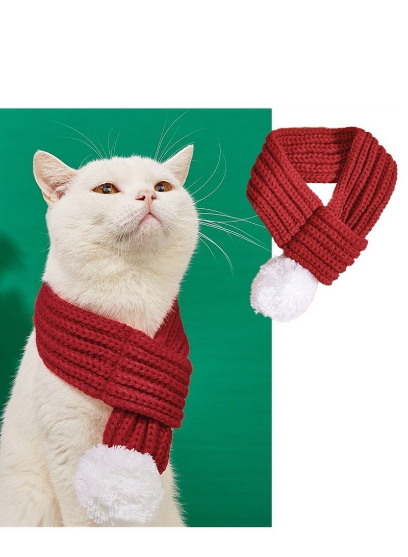 Loquat Squality Pet Scarf Autumn And Winter Warm Neck Festive Decoration Red  - Image 2