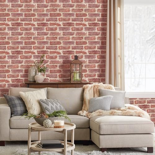 Commomy 10 Pcs 3D Faux Brick Panels -11.8"X11.8" Small Size Thin PVC Red Brick Peel and Stick Tile Retro Wall Panel Faux Brick Backsplash for Kitchen,Bedroom,Living Room,RV,Fireplace - Image 2