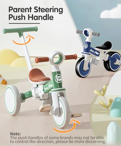 LOL-FUN LOLFUN 5 in 1 Toddler Tricycles for 13 Year Olds Boys Girls Toy with Parent Steering Push Handle Baby Balance Bike 1 Year Old Kids Gift - Image 5
