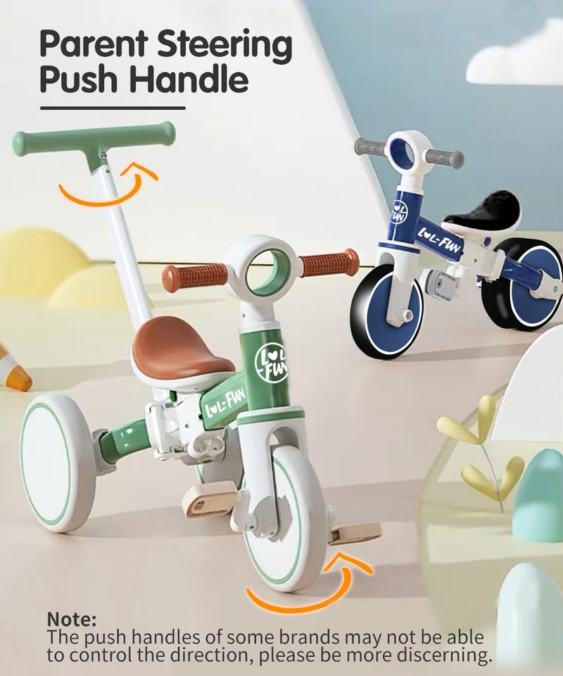 LOL-FUN LOLFUN 5 in 1 Toddler Tricycles for 13 Year Olds Boys Girls Toy with Parent Steering Push Handle Baby Balance Bike 1 Year Old Kids Gift - Image 3