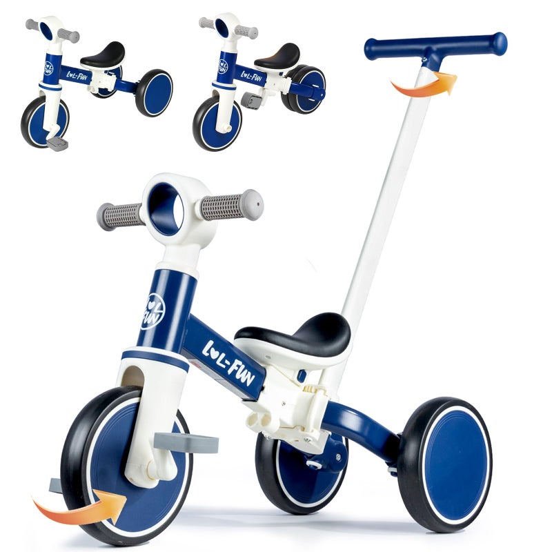 LOL-FUN LOLFUN 5 in 1 Toddler Tricycles for 13 Year Olds Boys Girls Toy with Parent Steering Push Handle Baby Balance Bike 1 Year Old Kids Gift - Image 2