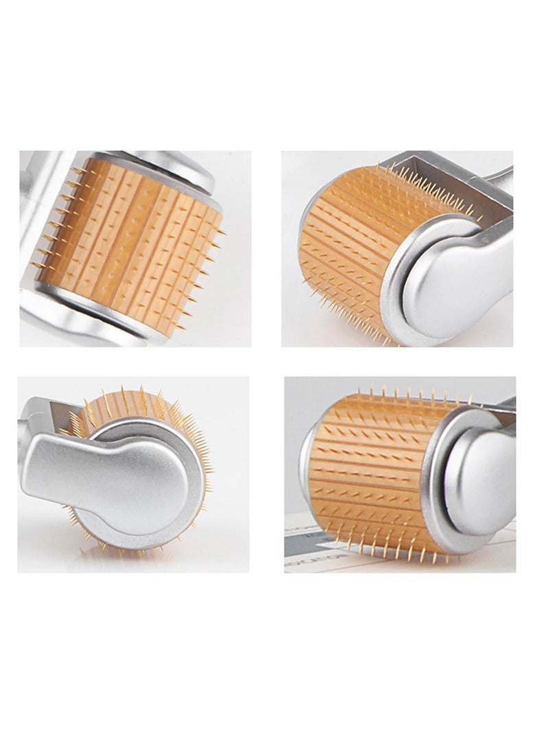 KHAJUL 0.2MM Derma Roller Luxury Titanium Micro Needle, Deep Tissue Tool for Face, Hand, Neck And Thighs, Muscle Pain Relief, Acupuncture and Skin Tightening, Home Use (Gold) - Image 3