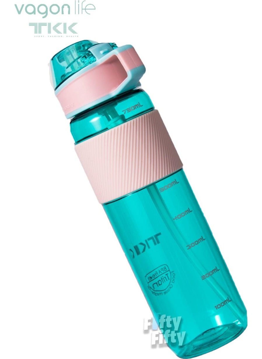 Vagonlife - Tkk 800 ml Thick Non-biteable Straw Bpa Free Tritan Water Bottle with Carrying Handle FFTKK1003 800 ml - Image 1
