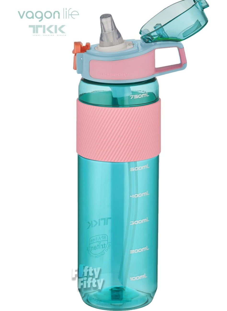 Vagonlife - Tkk 800 ml Thick Non-biteable Straw Bpa Free Tritan Water Bottle with Carrying Handle FFTKK1003 800 ml - Image 1