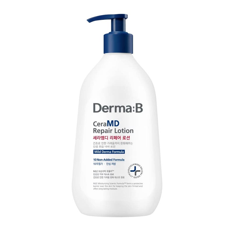 derma b DERMA B CeraMD Repair Lotion Unscented Ceramide Panthenol Body Moisturizer Fragrance Free 1352 Fl Oz 400ml 