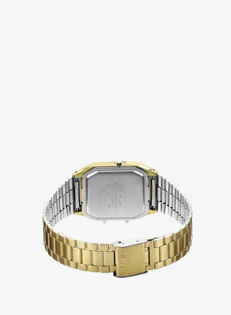 Casio Men's Gold Dial Stainless Steel Analog-Digital Watch - AQ-230GA-9DMQYES