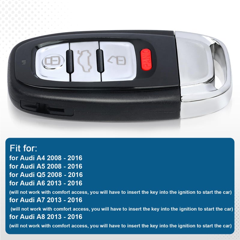 Keyecu Replacement Smart Prox Keyless Entry Remote Key Fob for Audi A4 A5 Q5 2010 2011 2012 2013 2014 2015 2016 (Not Work with Comfort Access) - Image 4