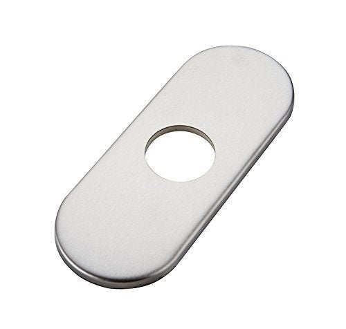 Homevacious 6" Sink Hole Cover Deck Plate for Bathroom Vanity Sink Faucet Escutcheon Brushed Nickel Stainless Steel Faucet Hole Cover Plate - Image 1
