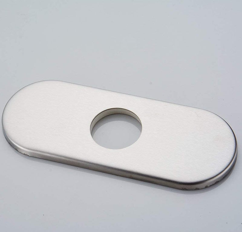 Homevacious 6" Sink Hole Cover Deck Plate for Bathroom Vanity Sink Faucet Escutcheon Brushed Nickel Stainless Steel Faucet Hole Cover Plate - Image 5