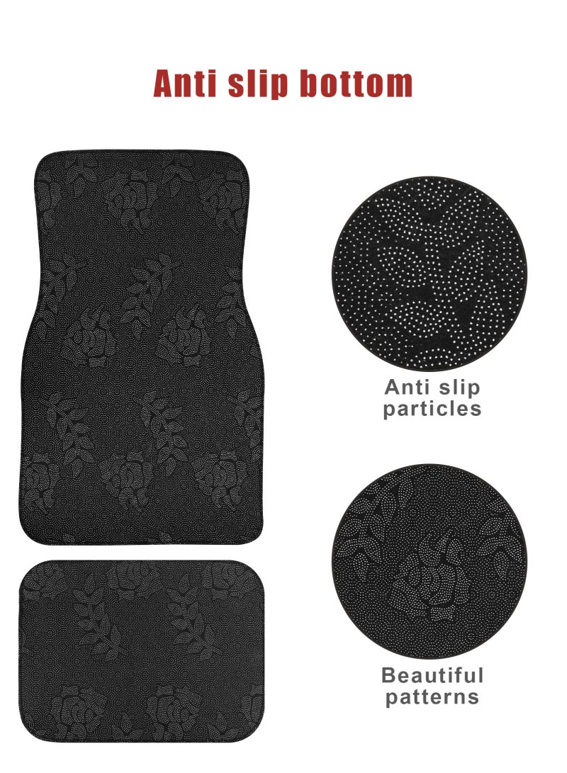 HomarKet 4-Piece Premium Polyester Floor Mat for Cars, SUVs and Trucks, Bohemian Style Carpet Floor Mats for Car,All Weather Protection, Universal to Fit - Image 3