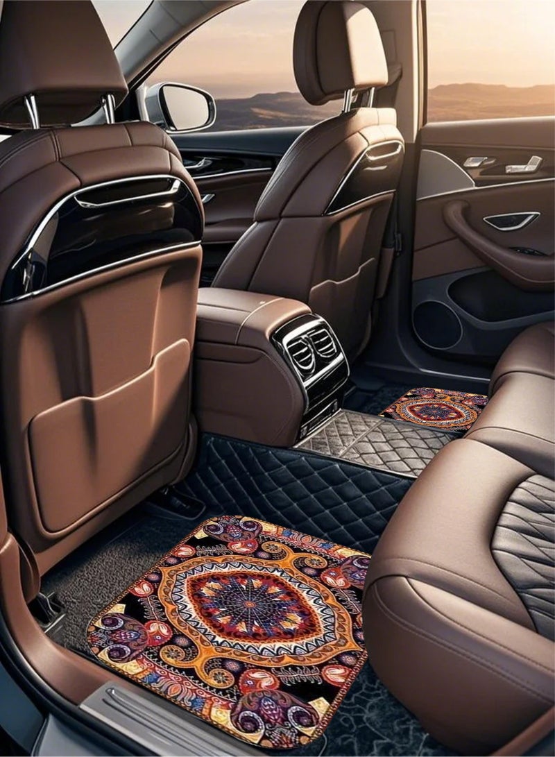 HomarKet 4-Piece Premium Polyester Floor Mat for Cars, SUVs and Trucks, Bohemian Style Carpet Floor Mats for Car,All Weather Protection, Universal to Fit - Image 5