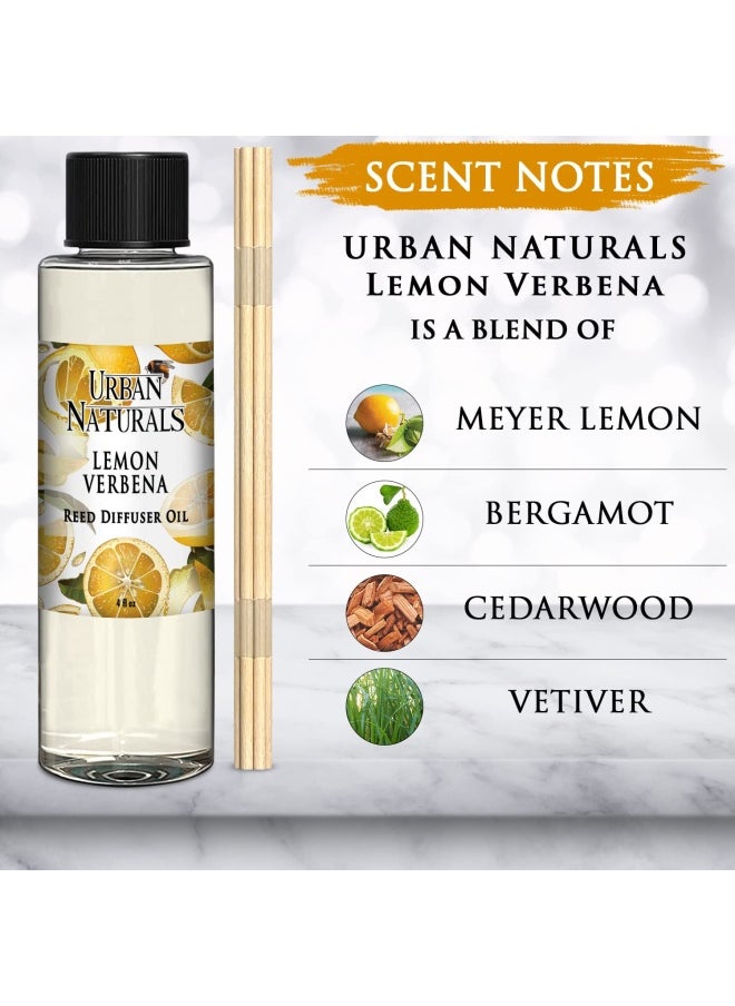 Urban Naturals - Lemon Verbena Scented Oil Reed Diffuser Refill Includes A Free Set Of Reed Sticks 4 Oz - Image 1