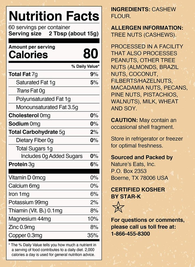 Nature's Eats Cashew Flour Finely Ground, 32 Ounce - Image 2