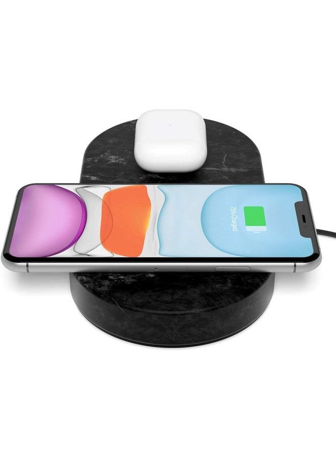 EGGTRONIC - Eggtronic Stone Dual Wireless Charger Black Marble - Image 1