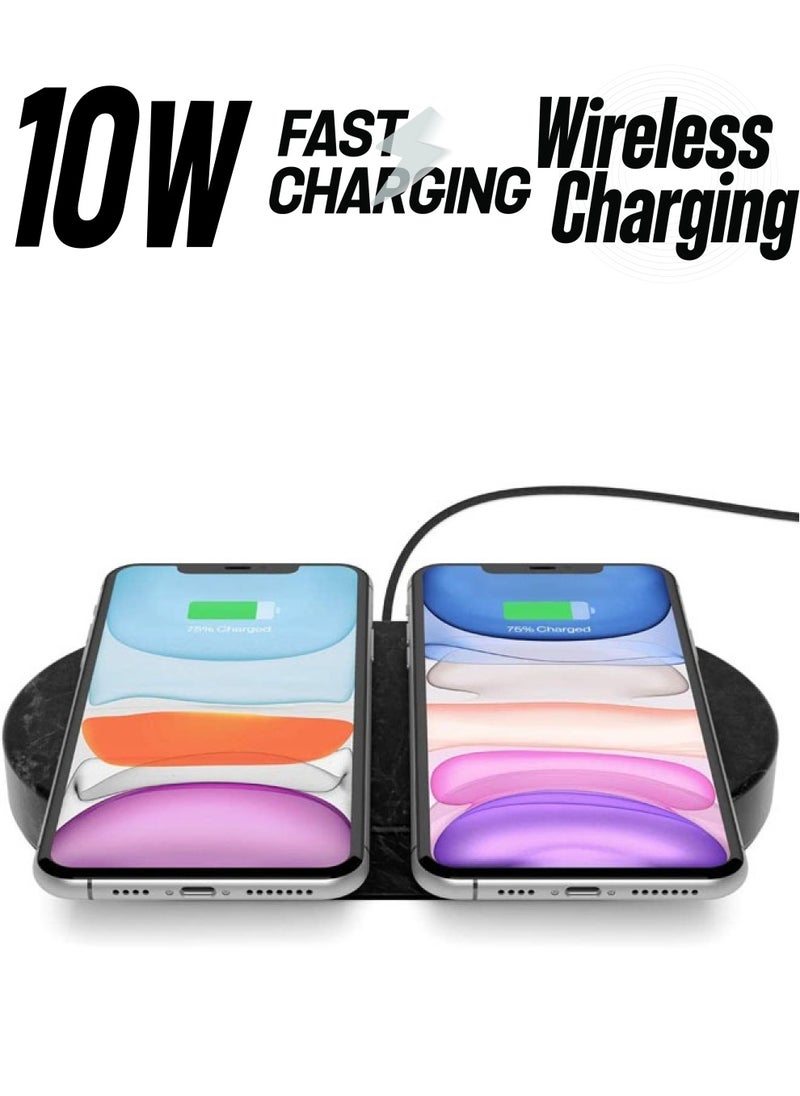 EGGTRONIC - Eggtronic Stone Dual Wireless Charger Black Marble - Image 1