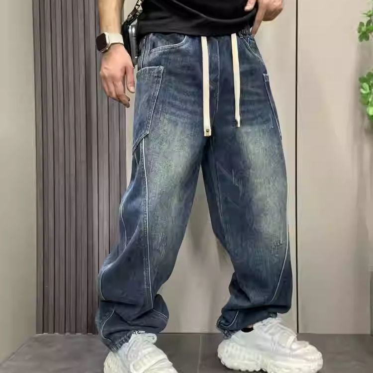 Unisex Classic Denim Jeans Loose Fit Daily Outdoor Wear - Image 4