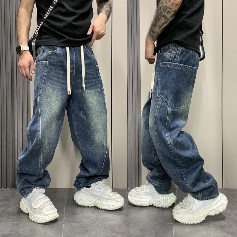 Unisex Classic Denim Jeans Loose Fit Daily Outdoor Wear - Image 2