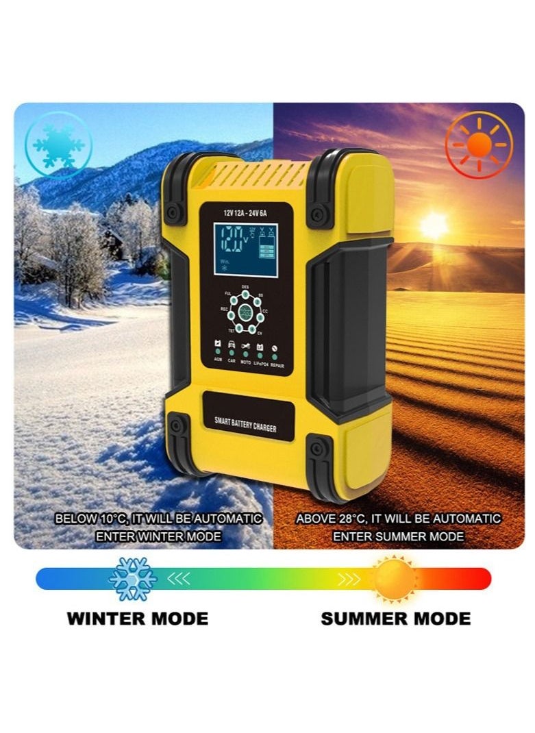 Generic Full Automatic Car Battery Charger 12V 12A Digital Display Battery Charger Power Pulse Repair Chargers Wet Dry Lead Acid111(UK)  - Image 5