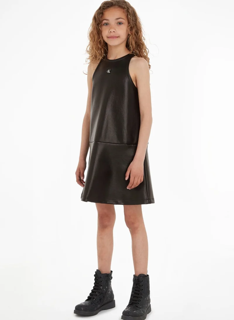 slim fit dress slacks Fauber Faux Leather Mini Dress Black / 8