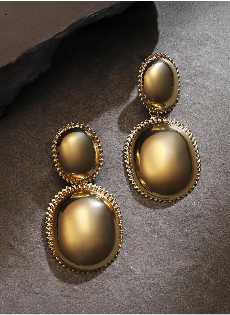 SOHI SOHI Women's The Gilded-Bridget Drop Earrings For Casual Wear | California Gold Colour | Alloy Material | Push Back Closure | MetallicEarrings | Drop Earrings For Women & Girls