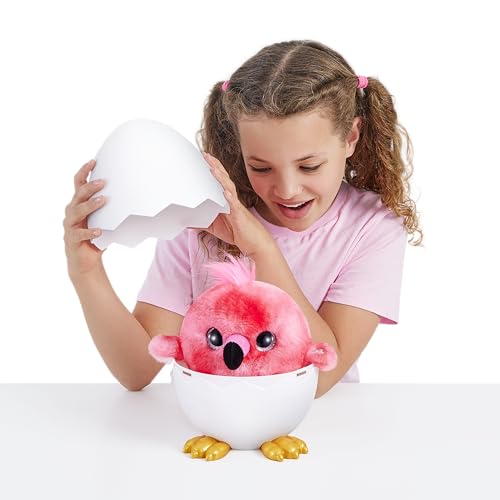 Pets Alive Chirpy Birds (Flamingo) by ZURU, Electronic Pet That Speaks, Giant Surprise Egg, Stickers, Comb, Fluffy Clay, Bird Animal Plush for Girls - Image 3