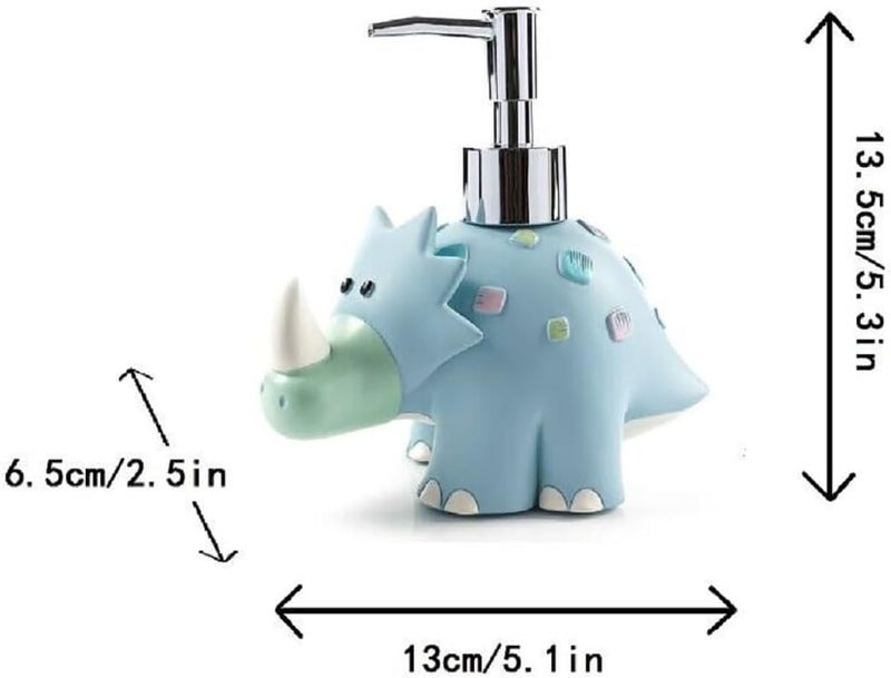 Gesteh Cartoon dianosaur Bath Accessory Set, Soap Dispenser Pump, Toothbrush Holder, Tumbler, Soap Dish (one Set) - Image 3