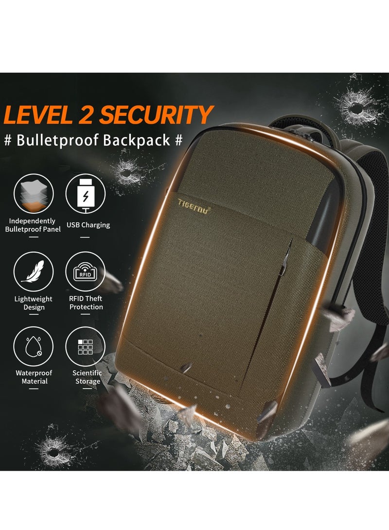 Tigernu Bulletproof Backpack: Safeguarding Style for Business, Students & Travel. Unisex, USB Charging, Ample Storage. Modern Security on the Move  - Image 2