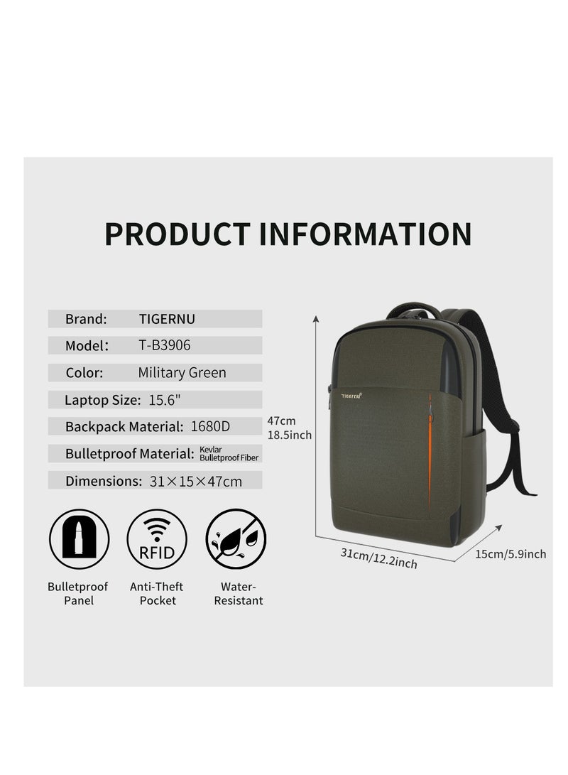 Tigernu Bulletproof Backpack: Safeguarding Style for Business, Students & Travel. Unisex, USB Charging, Ample Storage. Modern Security on the Move  - Image 3
