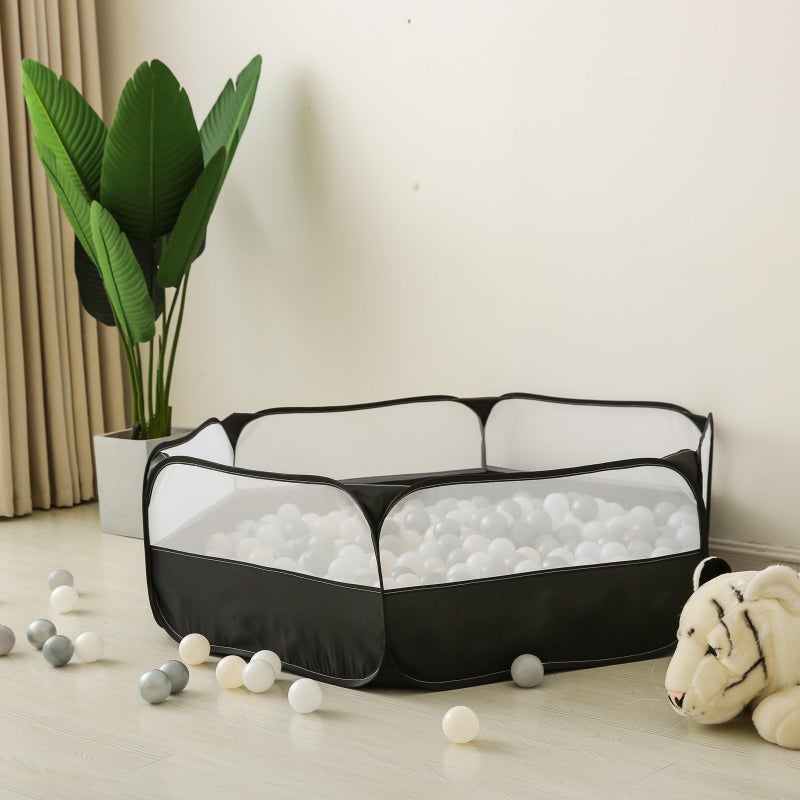 TRENDPLAY Foldable Ball Pit for Toddlers, Large Pop Up Ball Pits Kids Play Tent Crawl Playpen Ball Pool Playhouse Playpen with Storage Bag, for Boys Girls Dogs Cats Ferrets Indoor Outdoor, Black - Image 5